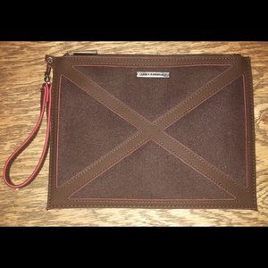 Brown and Orange Jantaminiau Wristlet